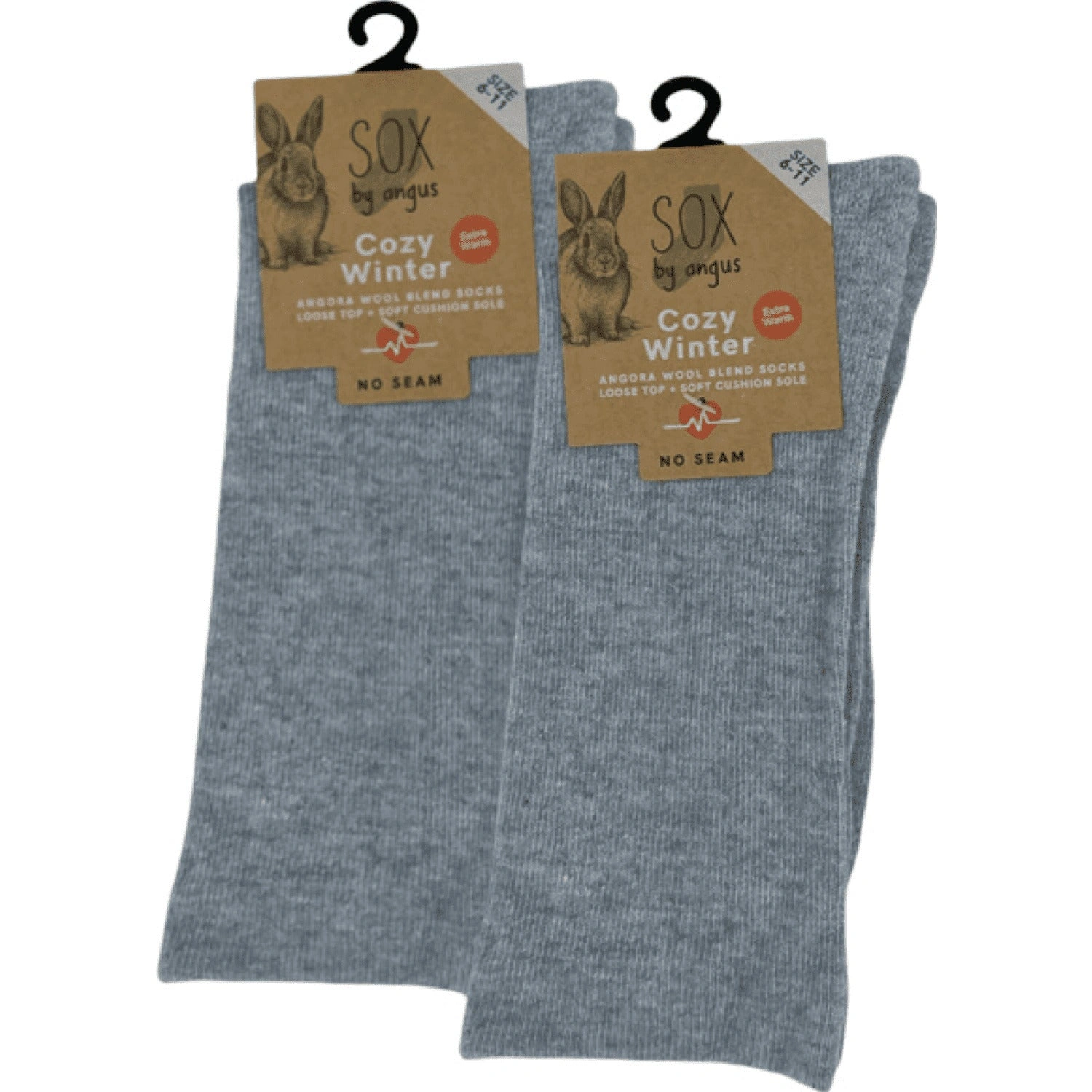 Cozy Angora Blend Socks: Seam-Free Comfort, Light Grey Bliss! Your Feet Will Thank You.
