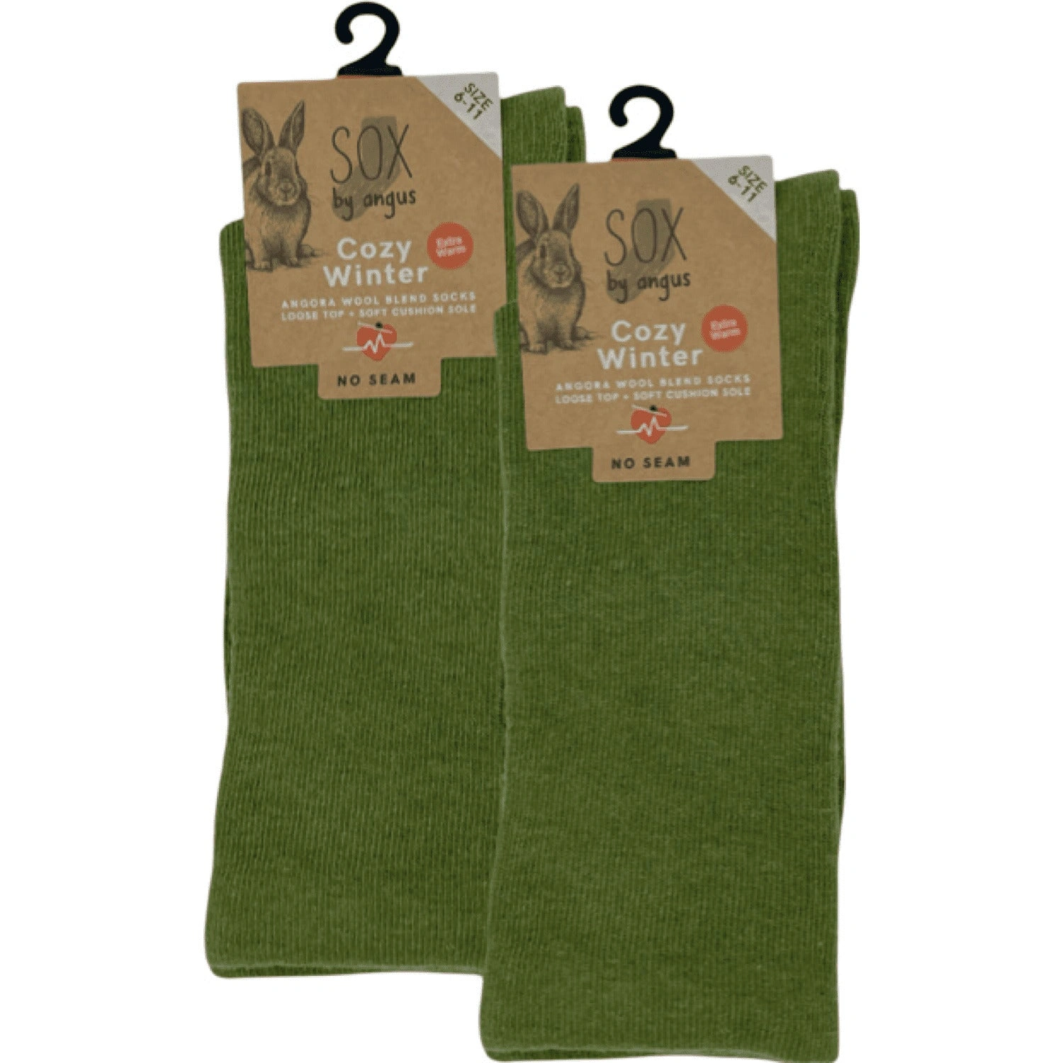Cozy Angora Blend Socks No Seam Khaki Green Ultimate Comfort Relaxed Fit Perfection