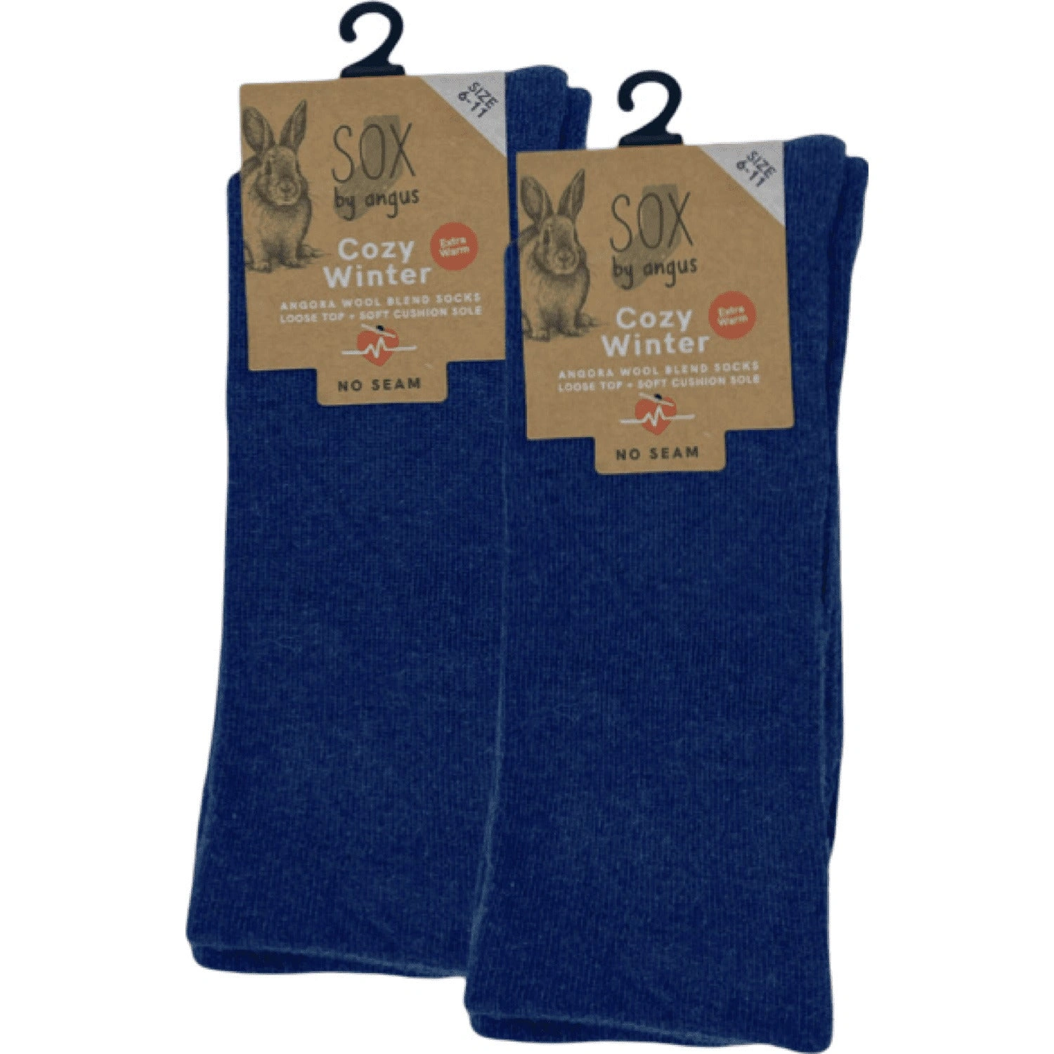 Cozy Angora Wool Blend Socks - Seamless Denim Comfort for Your Feet.