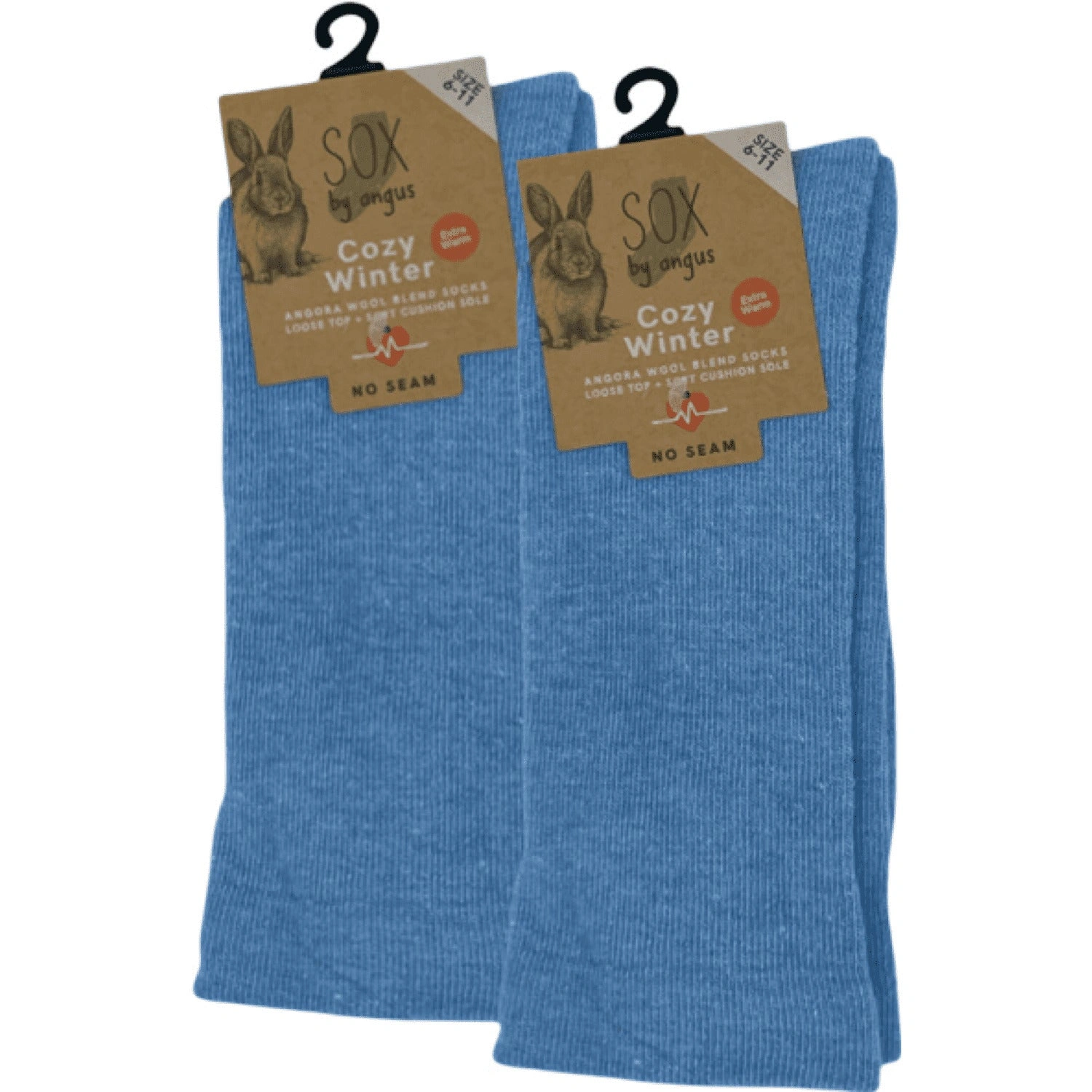 Sky Blue Angora Cloud Socks: Seamless Comfort, Loose Top, Blissful Feet!