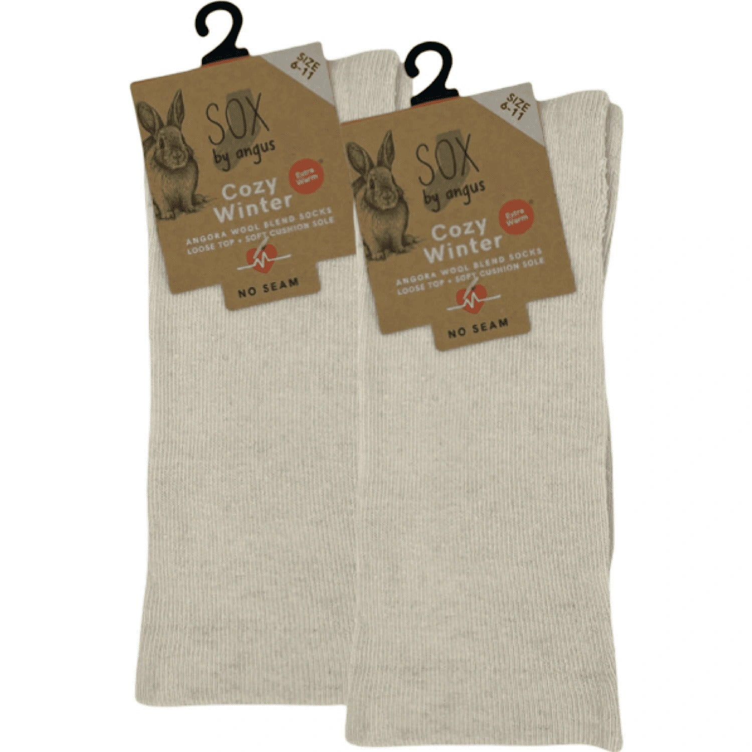 Cloud-Soft Angora Socks – Seamless Comfort, Bone Color – Pure Bliss.